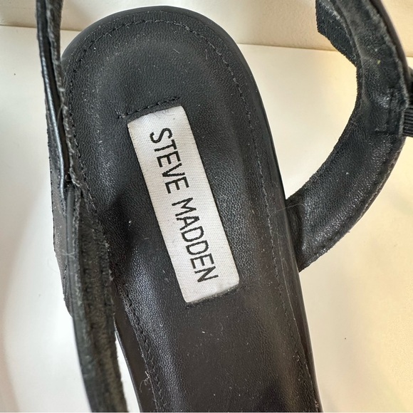 Steve Madden Black Strappy Sandals with Gold Buckle - Picture 6 of 12
